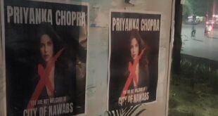 लखनऊ के गोमतीनगर में एक्ट्रेस PC के विरोध में लगा पोस्टर, लिखा- You are not welcome in city of Nawab